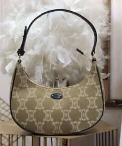Celine Ava Bag In Triomphe Canvas XL Beige For Women 9in/23cm