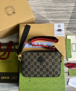 Gucci Shoulder Bag With Interlocking G Black And White GG Supreme Canvas For Women 9.6in/24.5cm GG