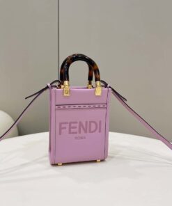 Fendi Sunshine Shopper Lilac Mini Bag For Woman 13cm/5in