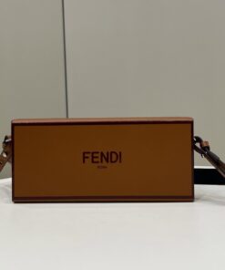 Fendi Horizontal Box Brown Bag For Woman 10.5cm/4in
