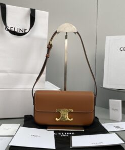 Celine Triomphe Shoulder Bag Brown For Women 8in/20cm 194143BFN.04LU