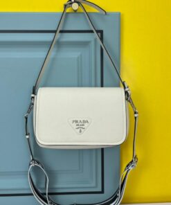 Prada Shoulder Bag White For Women, Women's Bags 9in/23cm 1BD314_2DKV_F0009_V_3OO