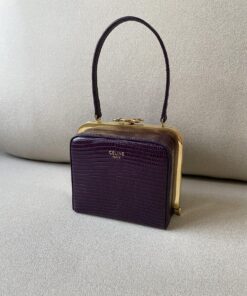 Celine Triomphe Minaudiere In Lizard Violet For Women 4in/10cm
