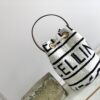 Celine Teen Drawstring In Textile With Celine All-Over White/Black For Women 7in/19cm