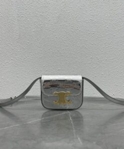 Celine Teen Triomphe Bag Silver For Women 7in/19cm