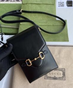 Gucci Horsebit 1955 Mini Bag Black For Women And Men 6.7in/17cm GG 625615 0YK0G 1000
