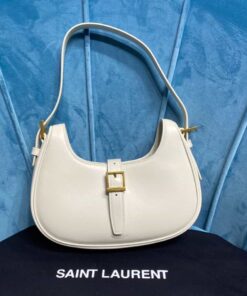 Saint Laurent Le Fermoir Hobo Bag White For Women 9.5in/24cm YSL 672615