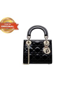 [True-to-ORIGINAL] Christian Dior Mini Lady Dior Bag Black For Women 17cm