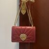Dolce Gabbana Large Devotion Bag In Quilted Nappa Burgundy For Women 10in/26cm DG