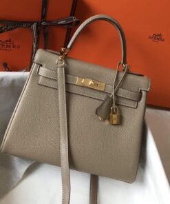 Hermes Kelly 28 Etoupe Togo Bag For Women, Women's Handbags, Shoulder Bags 11in/28cm