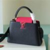 Louis Vuitton Capucines MM Taurillon Black/ Rose Berlingot For Women, Women’s Bags, Shoulder And Crossbody Bags 12.4in/31.5cm LV M59882