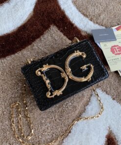 Dolce Gabbana DG Girls Cross Body Bag Black For Women 8.3in/21cm DG