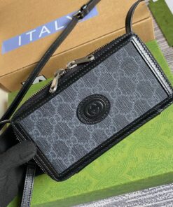Gucci Mini Bag With Interlocking G Black GG Supreme Canvas For Women 9in/23cm GG