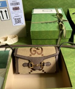 Gucci Horsebit 1955 Mini Bag Brown For Women, Women's Bags 7.1in/18cm GG