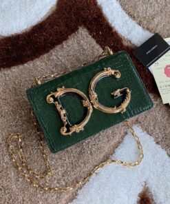 Dolce Gabbana DG Girls Cross Body Bag Dark Green For Women 8.3in/21cm DG