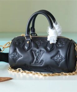 Louis Vuitton Papillon BB Bag Classic Monogram For Women 20cm Black LV M59800