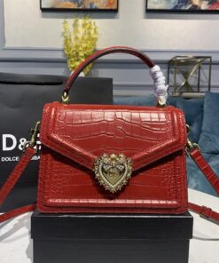 Dolce Gabbana small Devotion Bag Red For Women 19cm/ 7.5inches