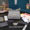 Dolce Gabbana Small Sicily Bag In Dauphine Gray For Women 7.5in/19cm DG