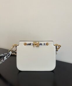 Fendi Touch White with Snakeskin Detail Bag For Woman 19cm/7.5in