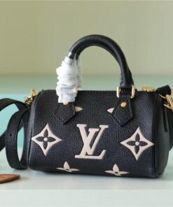 Louis Vuitton Nano Speedy Monogram Empreinte Arizona Beige/ Creme Beige For Women 6.3in/16cm LV