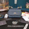 Dolce Gabbana Small Sicily Bag In Dauphine Blue For Women 7.5in/19cm DG