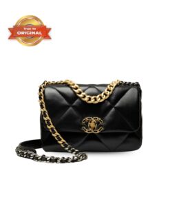 [True-to-ORIGINAL] Chanel 19 Handbag Black For Women 26cm/10.1in AS1160 B04852 94305
