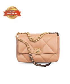[True-to-ORIGINAL] Chanel 19 Handbag Dark Beige For Women 26cm/10.1in AS1160 B04852 NZG77