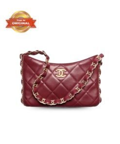 [True-to-ORIGINAL] Chanel Hobo Handbag Burgundy For Women 9.4in/24cm AS5177-B18293-NZV44