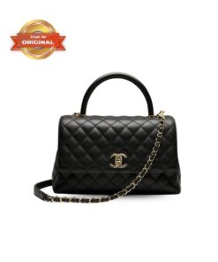 [True-to-ORIGINAL] Chanel Large Flap Bag With Top Handle Black For Women 29cm/11.3in A92991 B05061 94305