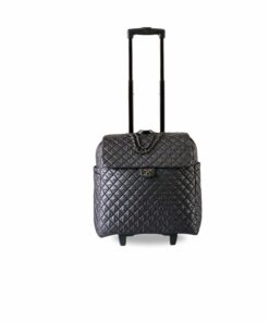 Chanel Quilted Suitcase Black For Women 17.7 in/45cm