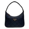 Prada Contenitore Maniglia Tessutu Quilted Shoulder Bag Black For Women 9.1 in / 23 cm