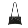 Balenciaga Crush Small Chain Bag Quilted In Black For Women 9.8in/25cm 716351210IY1000