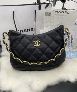Chanel Hobo Handbag Black For Women, Women's Bags 9.4in/24cm AS3562 B09178 94305