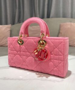 Christian Dior Lady D-Joy Bag Pink For Women 26cm/10in CD M0540WTJA_M929
