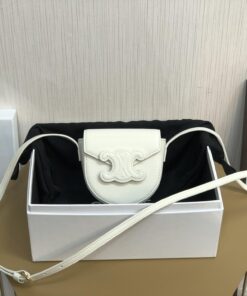 Celine Mini Besace Cuir Triomphe White For Women 4in/11cm 10J303DPQ.01BC