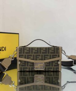 Fendi Baguette Soft Trunk Mini Beige Bag For Woman 10cm/4in