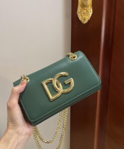 Dolce Gabbana Polished 3.5 Phone Bag Green For Women 7.3in/19cm DG