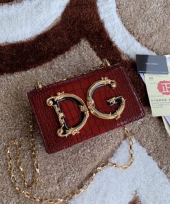 Dolce Gabbana DG Girls CrossBody Bag Burgundy For Women 8.3in/21cm DG