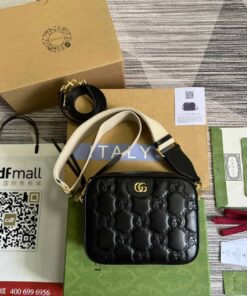 Gucci Matelasse Shoulder Bag Black For Women, Women's Bags 8.5in/22cm GG 702234 UM8HG 1046