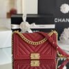 Chanel Medium Boy Handbag Red For Women 9.8in/25cm A67086
