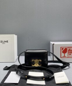 Celine Teen Triomphe Bag Black For Women 4in/11cm 188423BF4.38NO