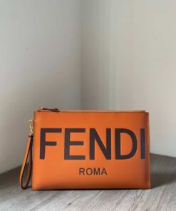 Fendi Flat Pouch Brown Large Pouch Bag For Woman 34cm/13in 8N0178AC9LF0QVK