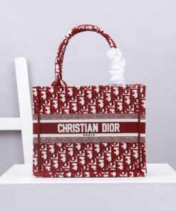 Christian Dior Small Dior Book Tote Red For Women 26.5cm/10.5in CD M1265ZRIW_M17E