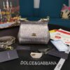 Dolce Gabbana Small Sicily Bag In Dauphine Silver For Women 7.5in/19cm DG