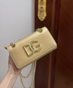 Dolce Gabbana Polished 3.5 Phone Bag Gold For Women 7.3in/19cm DG
