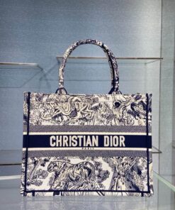 Christian Dior Medium Dior Book Tote Blue For Women 14in/36cm CD M1296ZTDT_M808