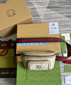 Gucci Belt Bag With Interlocking G Beige And White GG Sumpreme Canvas For Women 9in/23cm GG 682933 UULCT 9682
