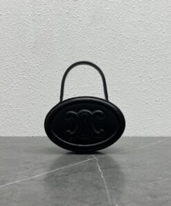 Celine Oval Minaudiere Cuir Triomphe Black For Women 6in/11.5cm