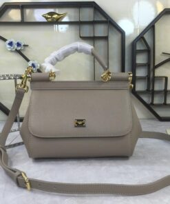 Dolce Gabbana Medium Sicily Handbag In Dauphine Grey For Women 10.2in/26cm DG BB4347A100187195
