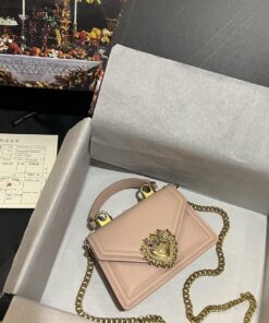 Dolce Gabbana Small Devotion Bag In Plain Pale Pink For Women 7.5in/19cm DG BB6711AV89380412